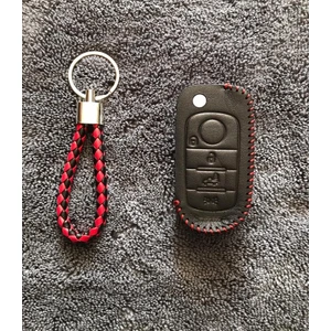 Şenyıldız Aksesuar Fiat Egea 500X Deri Anahtar Koruma Kılıfı ve Örgü Anahtarlık