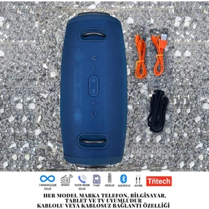 Xtreme3 Bluetooth Hoparlör - 10.000mAh Batarya, Güçlü Baslar, FM Radyo, USB ve Mikro SD Girişli