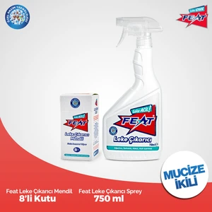 MUCİZE İKİLİ - Feat Leke Çıkarıcı Sprey 750 ml + Feat Leke Çıkarıcı Mendil 8’li
