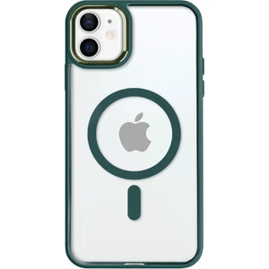 iPhone 11 Lüks Magsafe Kablosuz Şarj Mıknatıslı Yeşil Renkli Kılıf