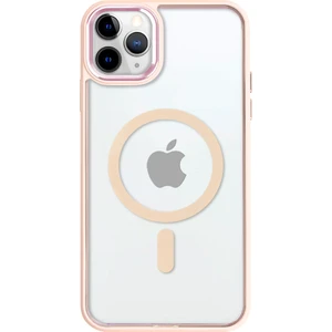 iPhone 11 Pro Max Lüks Magsafe Kablosuz Şarj Mıknatıslı Pembe Renkli Kılıf
