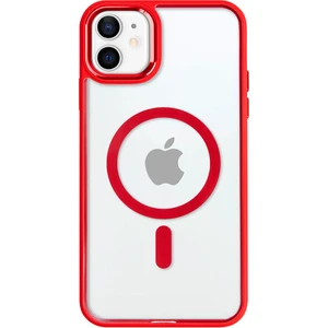 iPhone 11 Lüks Magsafe Kablosuz Şarj Mıknatıslı Kırmızı Renkli Kılıf