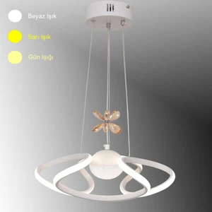 TT Aydınlatma TT307-1TPL-30-BY Tt Aydınlatma Helezon Modeli Mat Beyaz Tek Toplu 3 Renk Modüllü Ledli Avize
