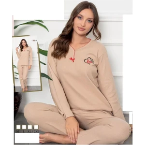 Kışlık Orta Kalınlıkta Nakışlı Pijama Takımı