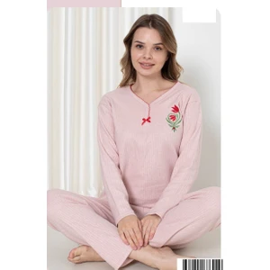 Kışlık Orta Kalınlıkta Nakışlı Pijama Takımı