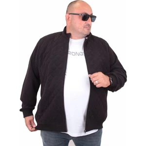 Moc Grande Mocgrande Büyük Beden Fermuarlı Hırka Diamond 23281 Sıyah