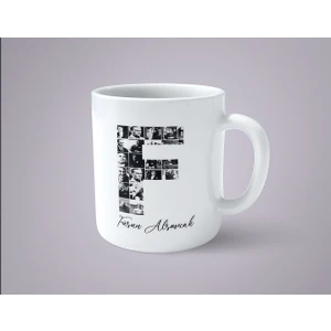 Hesaplısı Burada Kişiye Özel İsimli Atatürk Resimleri İle Bezenmiş F Harfi Baskılı Kupa Bardak