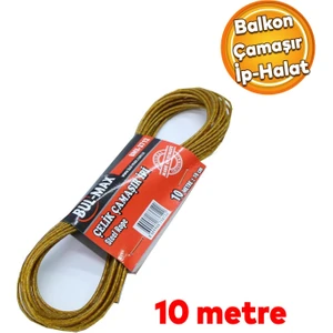 Balkon Çamaşır Kurutma Halat Halatı BMX-3712 Kupeşte Asma Çelik Çamaşır Ipi 10 Metre