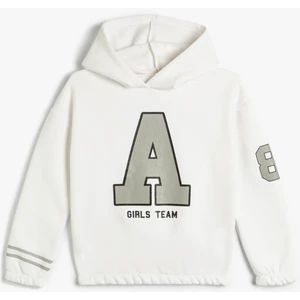 Kapşonlu Sweatshirt Sim Baskı Detaylı Uzun Kollu Şardonlu