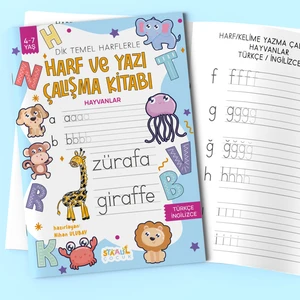 Harf ve Yazı Çalışma Kitabı - Hayvanlar (Boyama ve Aktivite Kitabı) - Nihan Ulubay