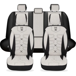 Fa Serisi - Volkswagen Caddy ile Uyumlu Koltuk Kılıfı, Keten / Kemik Beyazı Melanj