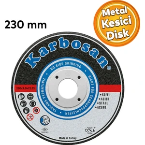 Karbosan Metal Kesici Taş Disk Taşlama Spiral Demir Kesme Diski 230X3.0X22.23 mm