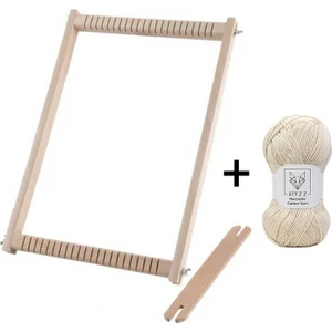 Şirin Kasnak Ahşap Dokuma Tezgahı // 28 Kanallı + Tezgah Ipi