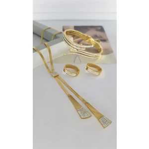 Kraliçe gold  Çelik Takı Seti | Sns500463 günülk kullanıma uygun hediye 