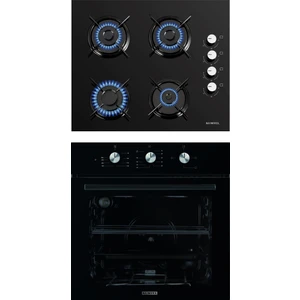 2'li Si̇yah Cam Ankastre Set  (KO-40TAHDF +  MT)