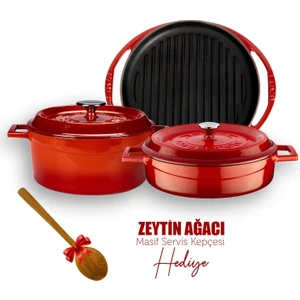 Döküm 3x gr Izgara Tava & Trendy Serisi Tencere Seti Sınırlı Sayıda Özel Seri