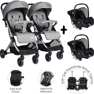 Fiorano Kabin Set İkiz Bebek Arabası