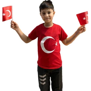 Bertuğ İş Elbiseleri Ay Yıldız Baskılı Çocuk Tişört