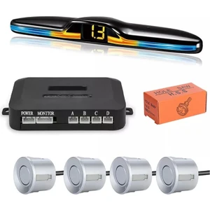 Renk Değiştiren Ekranlı Araç Park Sensörü Sesli 22MM Gümüş PS01