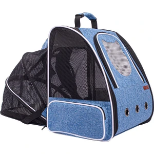 Gök Mavisi Genişletilebilir Büyük Kedi Sırt Çantası Taşıyıcı Havalandırma Pet Taşıyıcı Sırt Çantası Şişman Kedi ve Köpek Için 16 Pound Köpek Seyahat Yürüyüş Sırt Çantası (Yurt Dışından)