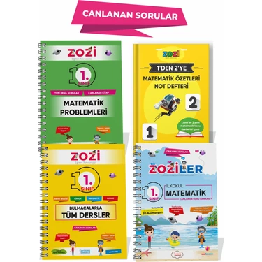 Zoziler 1. Sınıf Matematik Problemleri - Matematik Özetleri Not Defteri - Bulmacalarla Tüm Dersler