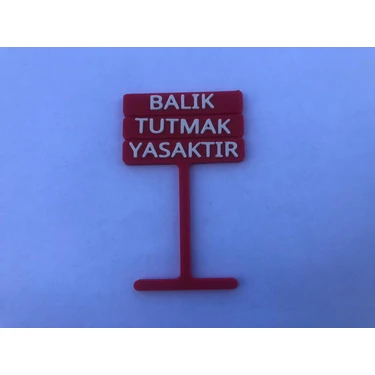 ATG Store Akvaryum Dekoru - Kırmızı - Rengârenk Balık Tutmak Yasaktır