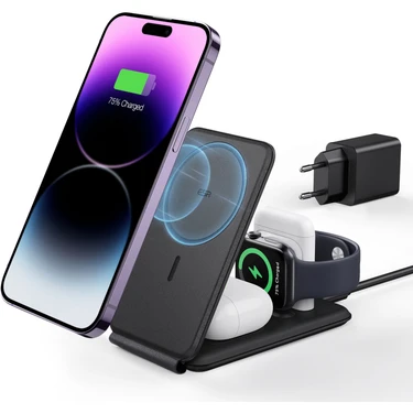 ESR 3'ü 1 Arada Şarj Istasyonu Apple Watch + Iphone + Apple Akıllı Saat Magsafe Şarj