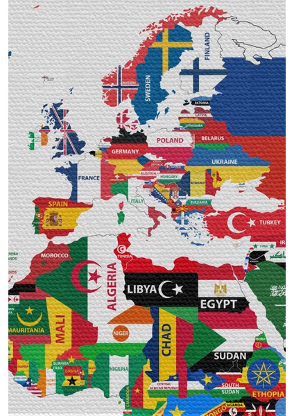 Duvar Örtüsü Dünya Haritası Kaliteli Kanvas Duvar HALISI-4062 fiyatları