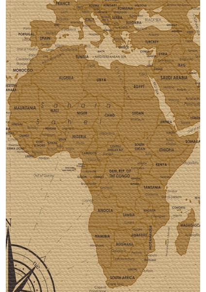 Duvar Örtüsü / Halısı Eskitme Vintage Kanvas Kumaş Dünya HARITASI-3958 modelleri