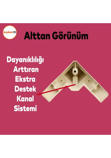 Alcazar Lüks Mobilya Kanepe Sehpa Tv Ünitesi Koltuk Ayağı Baza Ayakları Köşe 14 Cm Krem Altın fırsatları