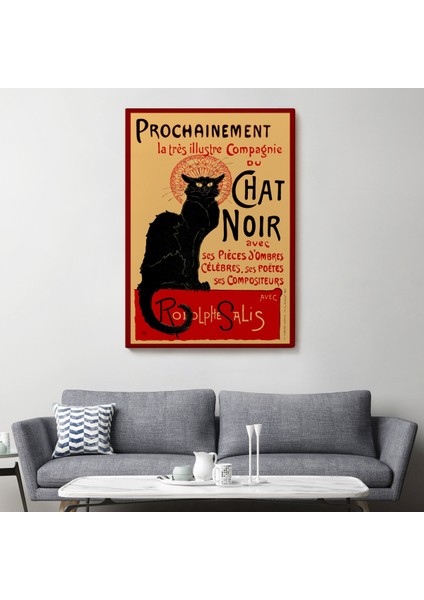 Siyah Kedi Tablosu - Le Chat Noir Theophile STEINLEN-6431