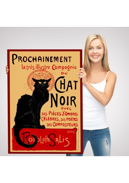 Siyah Kedi Tablosu - Le Chat Noir Theophile STEINLEN-6431