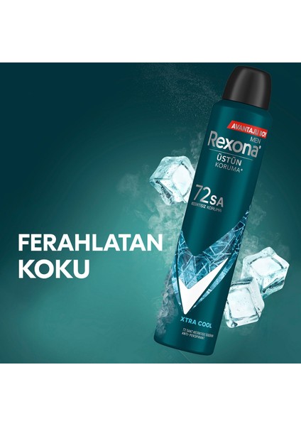 Men Erkek Sprey Deodorant Xtra Cool 72 Saat Kesintisiz Üstün Koruma 200 ml x3