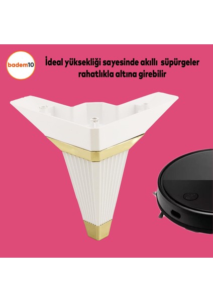 Alcazar Lüks Mobilya Kanepe Sehpa Tv Ünitesi Koltuk Ayağı Baza Ayakları Köşe 14 Cm Beyaz Altın indirimleri