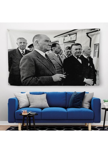Atatürke Bakan Şükrü Kaya Dekoratif Duvar ÖRTÜSÜ-HALISI-6637