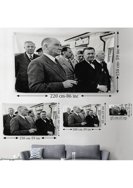 Atatürke Bakan Şükrü Kaya Dekoratif Duvar ÖRTÜSÜ-HALISI-6637 modelleri