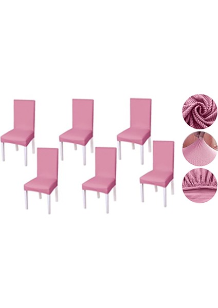 Likralı Pitikare Desen Lastikli 6'lı Sandalye Kılıfı Sandalye Örtüsü GZL0000240