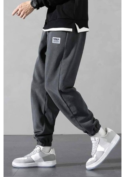 Genıus Store Erkek Polar Kumaş Oversize Erkek Eşofman Altı