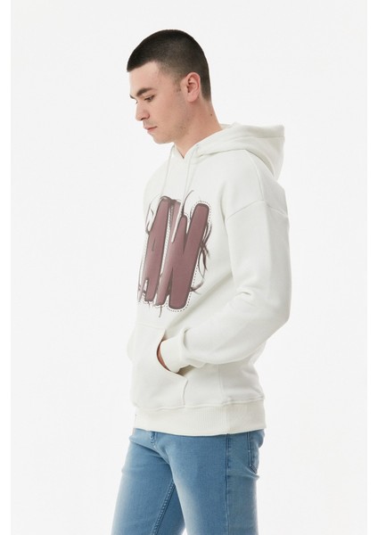 Law Baskılı Kapüşonlu Sweatshirt