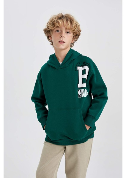 Erkek Çocuk NBA Boston Celtics Oversize Fit Kapüşonlu Kalın Sweatshirt A5531A823WN modelleri