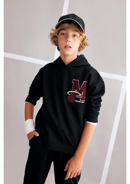 Erkek Çocuk NBA Miami Heat Oversize Fit Kapüşonlu Kalın Sweatshirt A5532A823WN fiyatları