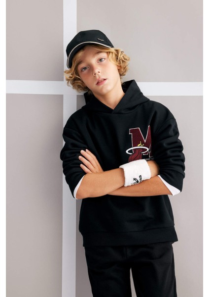 Erkek Çocuk NBA Miami Heat Oversize Fit Kapüşonlu Kalın Sweatshirt A5532A823WN modelleri