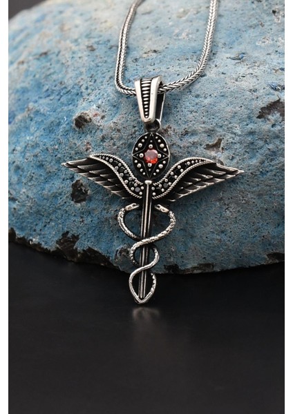 Gümüş Tıp Simgeli Sağlıkçı 925 Ayar Gümüş Kolye Zincir indirimleri