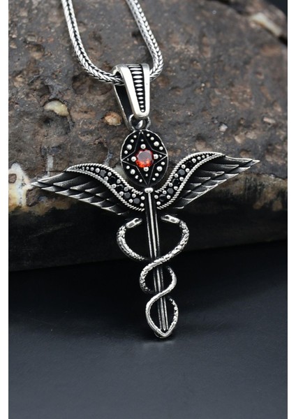 Gümüş Tıp Simgeli Sağlıkçı 925 Ayar Gümüş Kolye Zincir modelleri