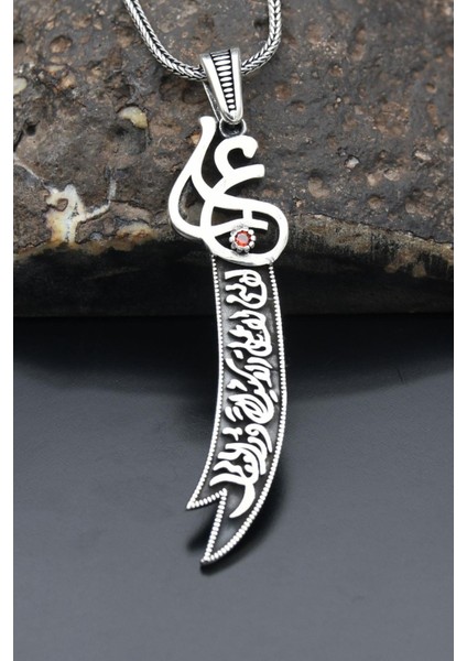 Gümüş Zülfikar Kılıç Figürlü 925 Ayar Erkek Gümüş Kolye Zincir fiyatları