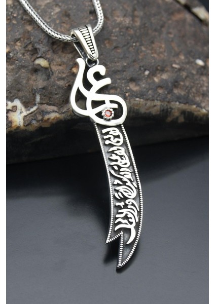 Gümüş Zülfikar Kılıç Figürlü 925 Ayar Erkek Gümüş Kolye Zincir modelleri