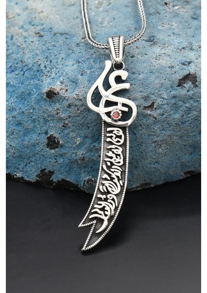 Gümüş Zülfikar Kılıç Figürlü 925 Ayar Erkek Gümüş Kolye Zincir fırsatları