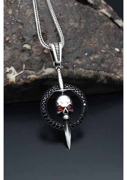 Gümüş Kurukafa 925 Ayar Gümüş Kolye Zincir modelleri