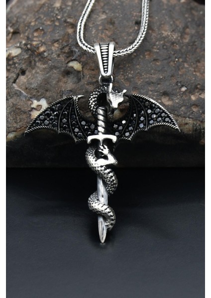 Gümüş Tıp Simgeli Sağlıkçı 925 Ayar Gümüş Kolye Zincir