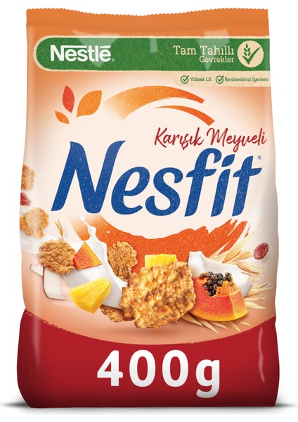 Nestle Nesfit Karışık Meyveli Tam Tahıllı Pirinç Gevreği 400 gr